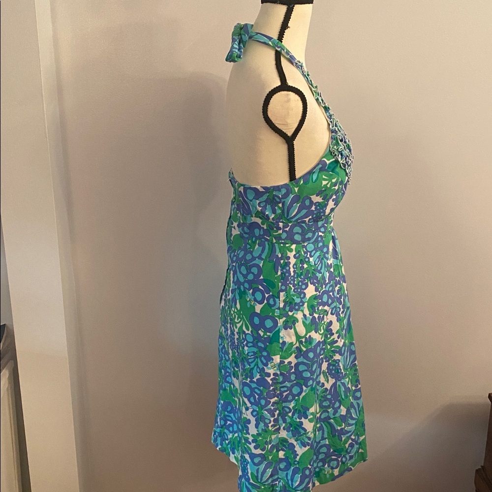 Lilly Pulitzer size zero cotton halter dress excellent condition - Picture 4 of 12